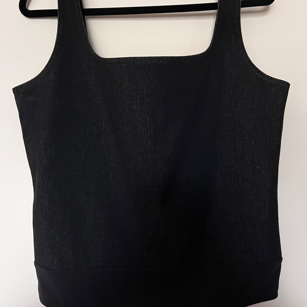 Express Dark Denim Fitted Tank Bodysuit